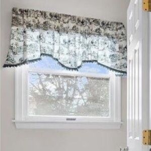 Chic custom made Black and White Toile Window Valance